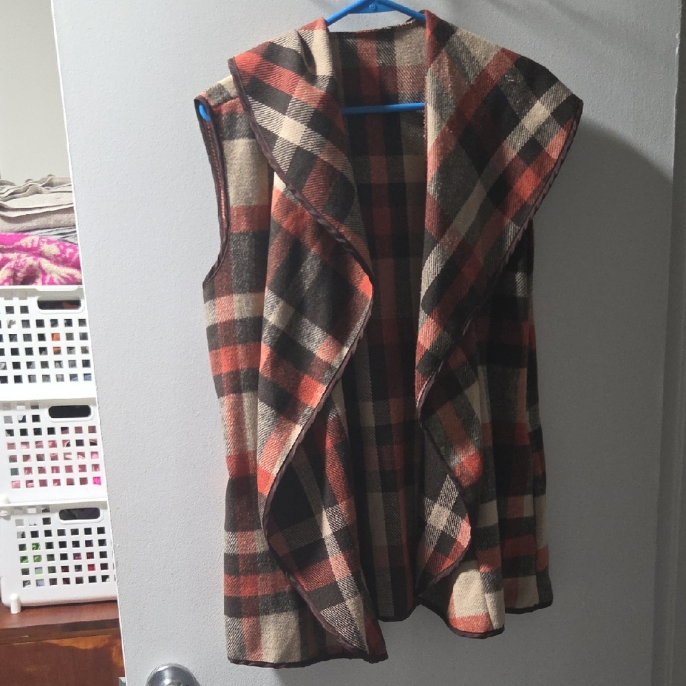 Plaid Sleeveless Sweater Vest